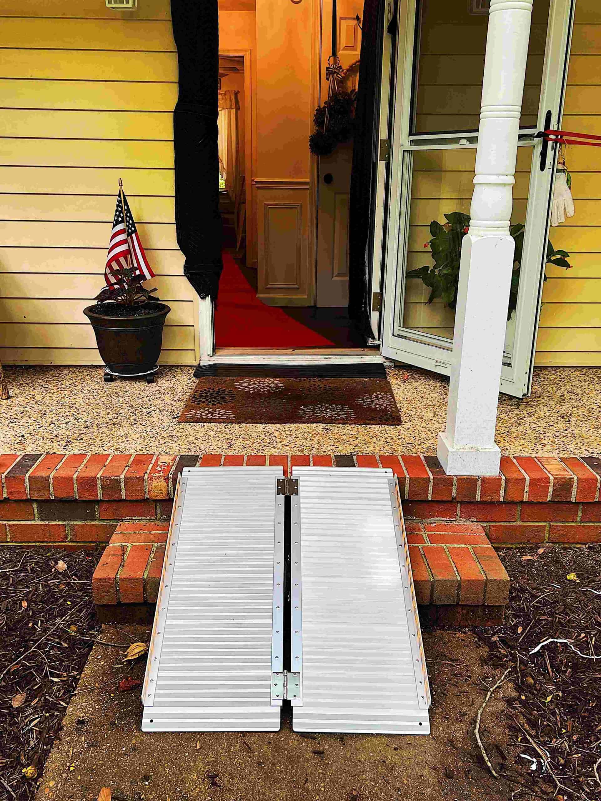 portable ramp on stairs