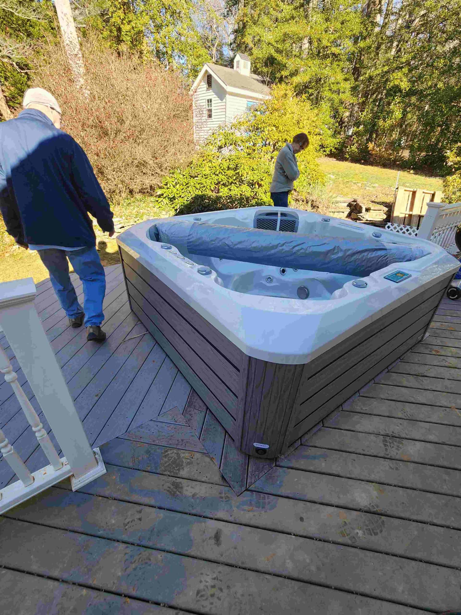 preparing a hot tub for moving