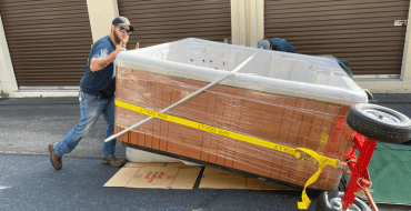 STAR Movers member moving a hot tub